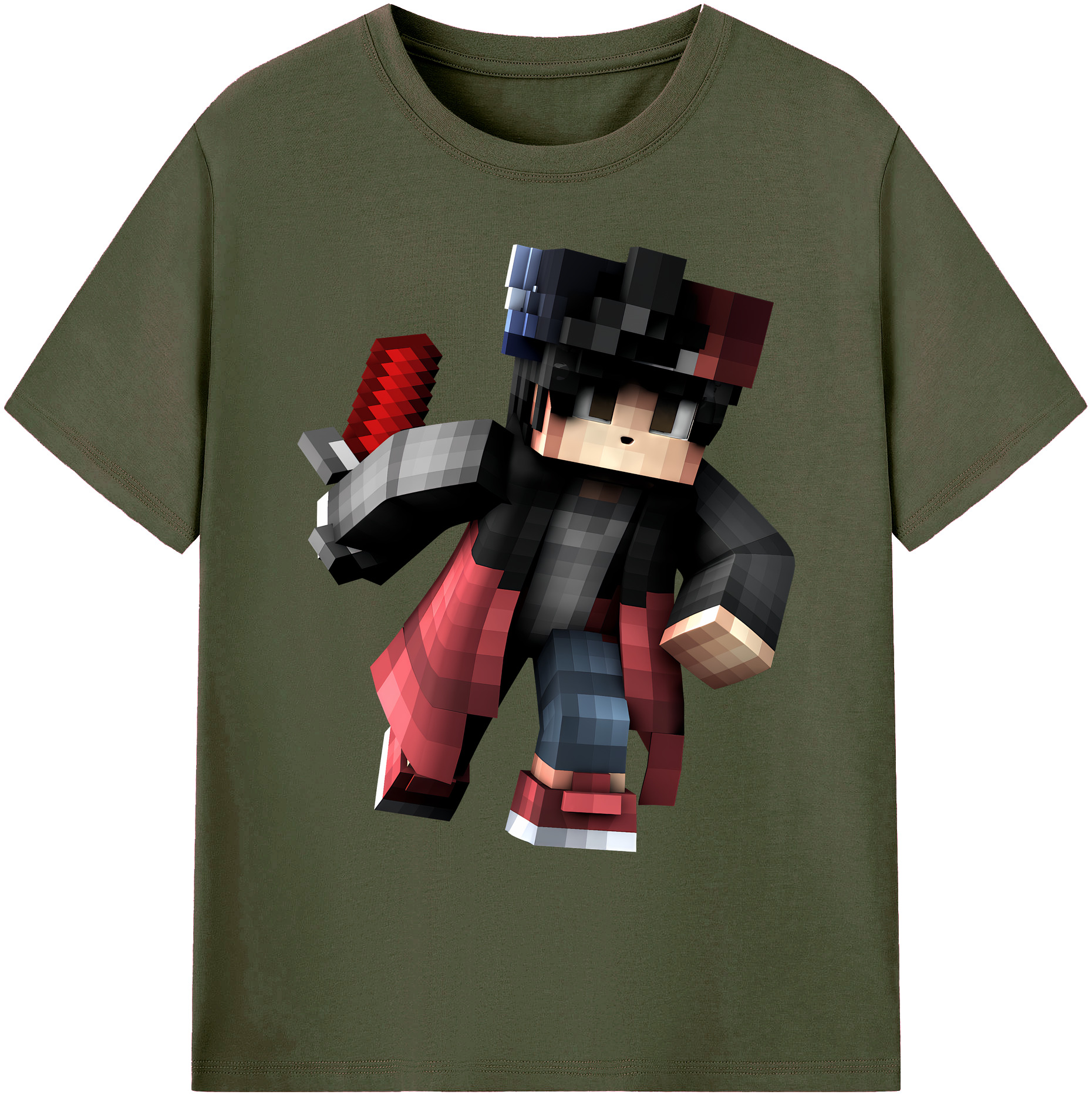 （画像用） マインクラフト ブロックの世界 Minecraft MC Block world 綿100％ メンズ半袖Tシャツ｜肌触りやわらか＆通気性